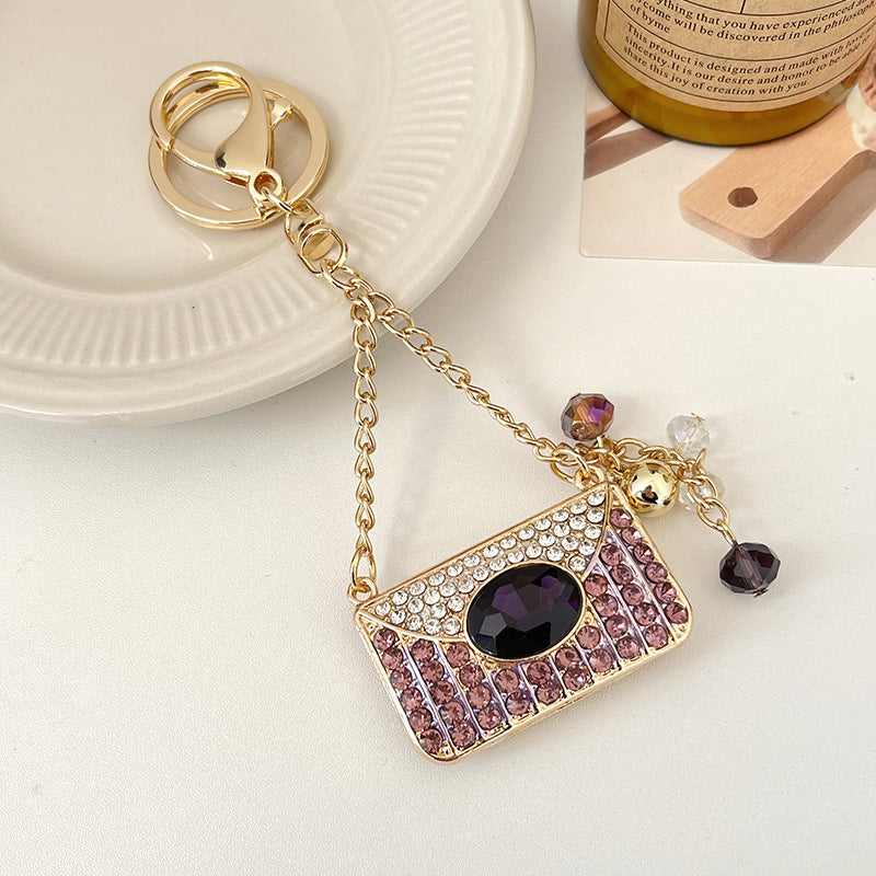 Wholesale Crystal Beaded Bags with Keychain Design